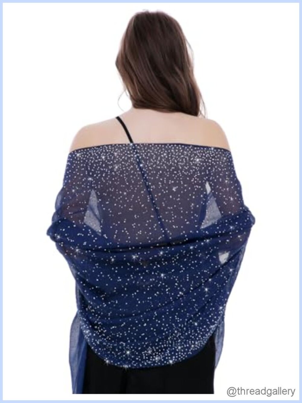 Women's Starry Night Evening Shawl Wrap, Shiny Scarf for Formal Wear,